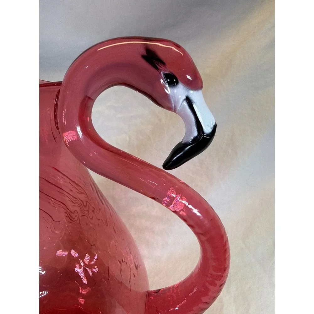 The Spring Shop Pink Flamingo Pitcher and 4 Wine Glasses Acrylic Drinkware Set